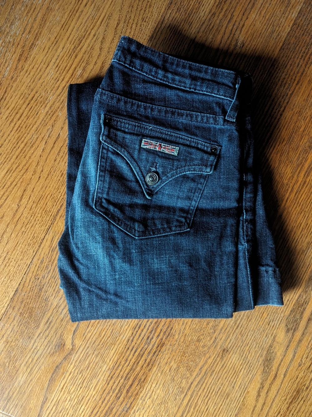 Hudson Dark Blue Low Rise Women's Jeans - Classic Pocket Detail